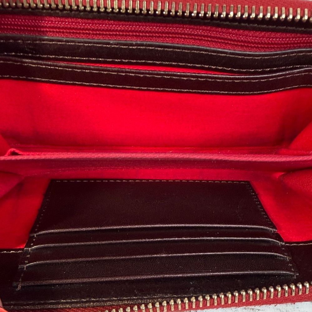 Dooney & Bourke Black Leather Wallet with Red Trim - Picture 5 of 11